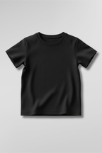 Black Kids's Crew Neck T-Shirt