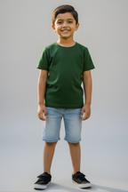 Bottle Green Kid's Crew Neck T-Shirt