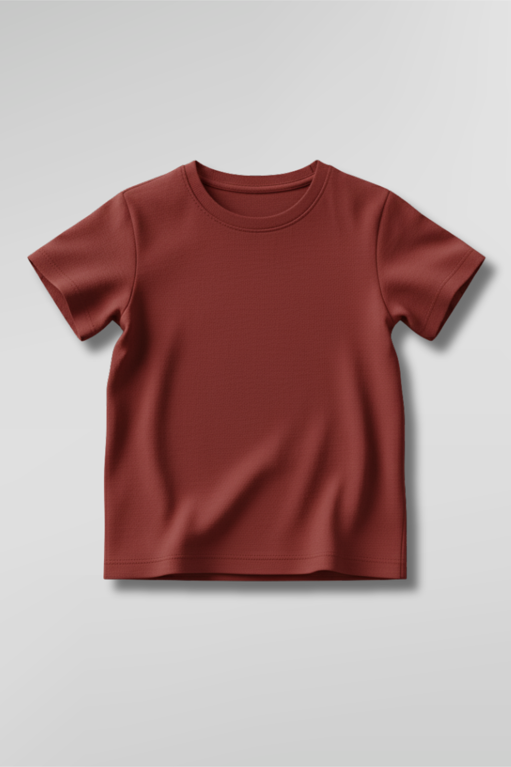 Brick Red Kid's Crew Neck T-Shirt