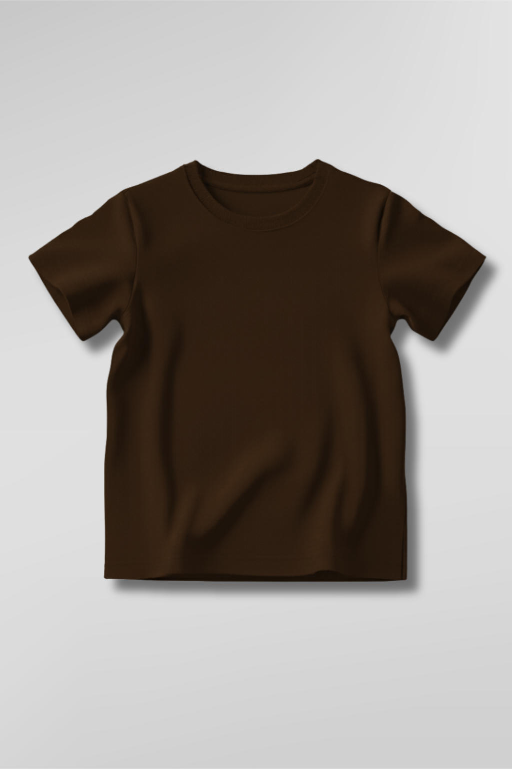Coffee Brown Kid's Crew Neck T-Shirt
