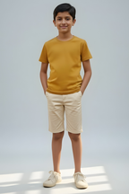 Golden Yellow Kid's Crew Neck T-Shirt