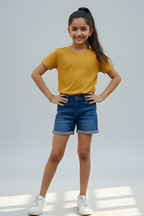 Golden Yellow Kid's Crew Neck T-Shirt