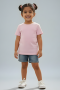 Light Baby Pink Kid's Crew Neck T-Shirt