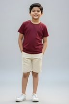 Maroon Kid's Crew Neck T-Shirt
