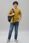 Mustard Yellow Kid's Crew Neck T-Shirt