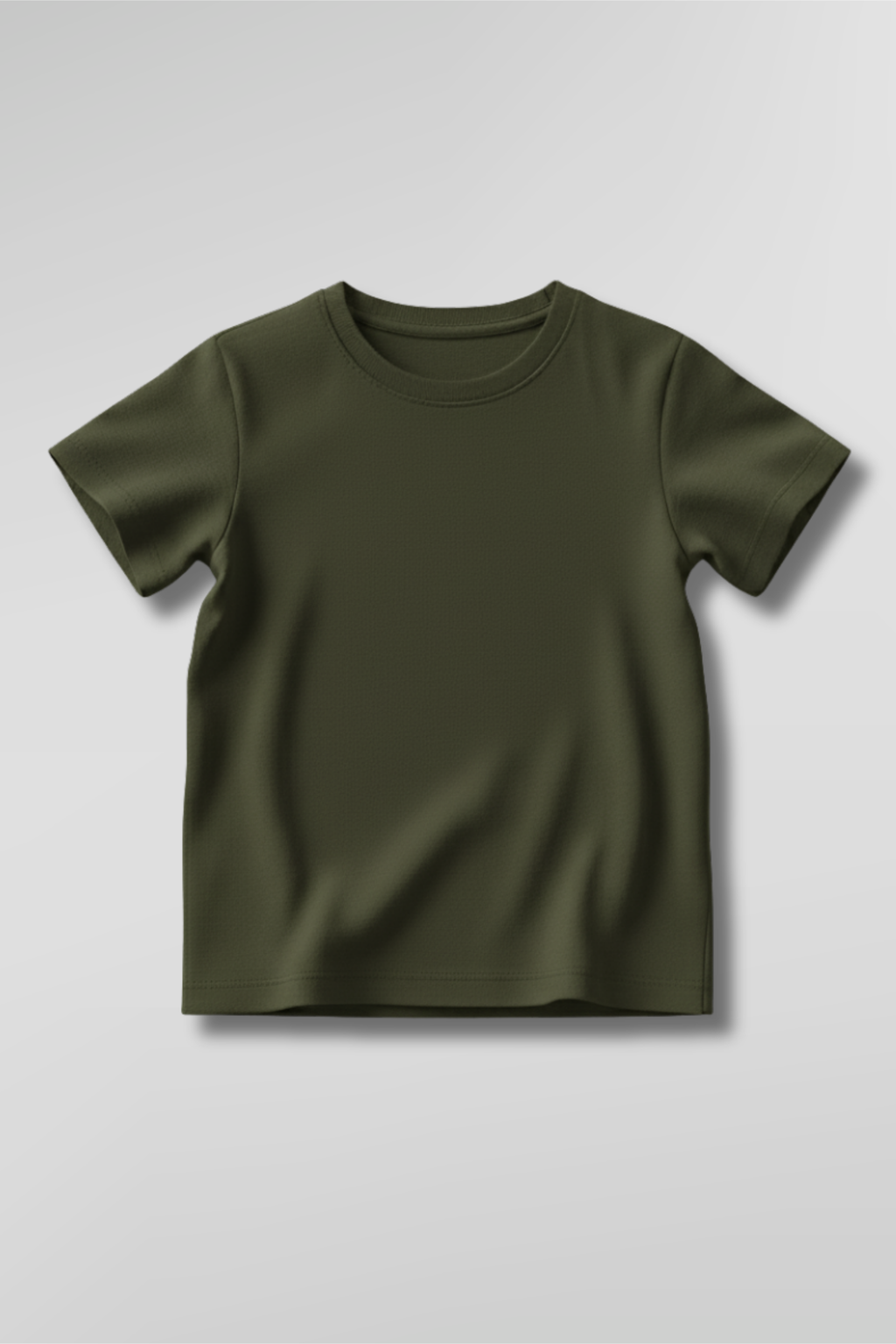 Olive Green Kid's Crew Neck T-Shirt