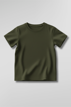 Olive Green Kid's Crew Neck T-Shirt