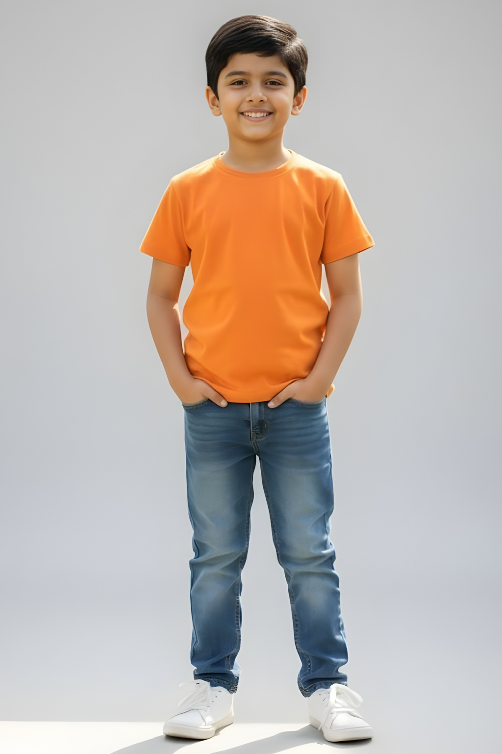 Orange Kid's Crew Neck T-Shirt