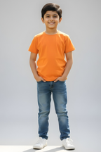 Orange Kid's Crew Neck T-Shirt