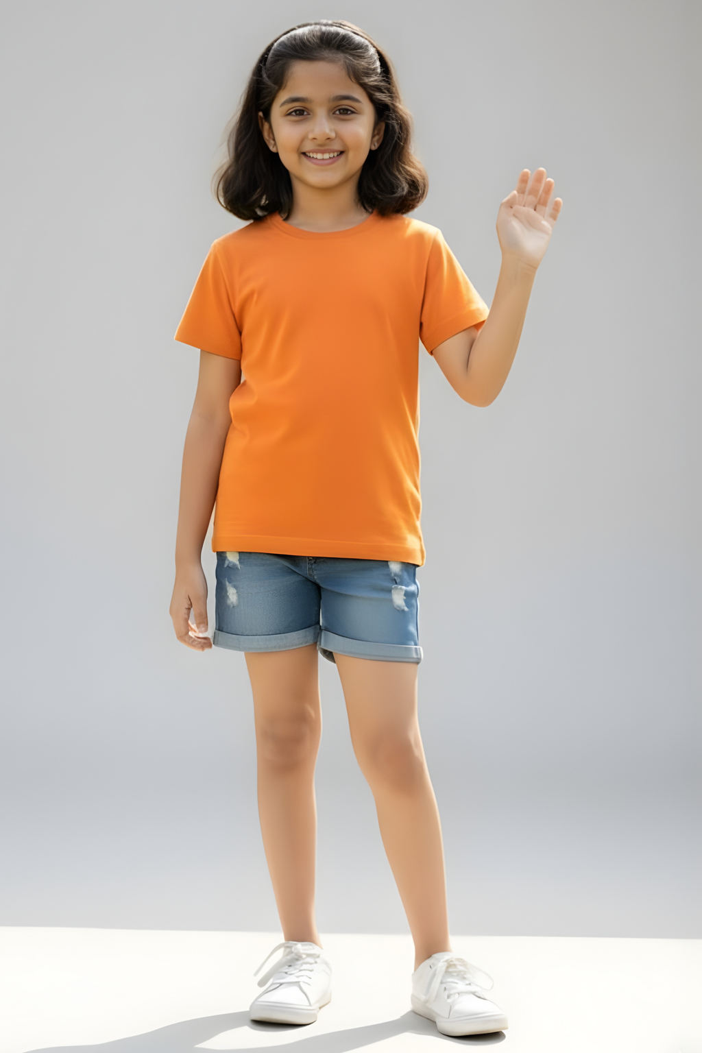 Orange Kid's Crew Neck T-Shirt