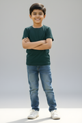 Petrol Blue Kid's Crew Neck T-Shirt