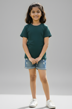 Petrol Blue Kid's Crew Neck T-Shirt