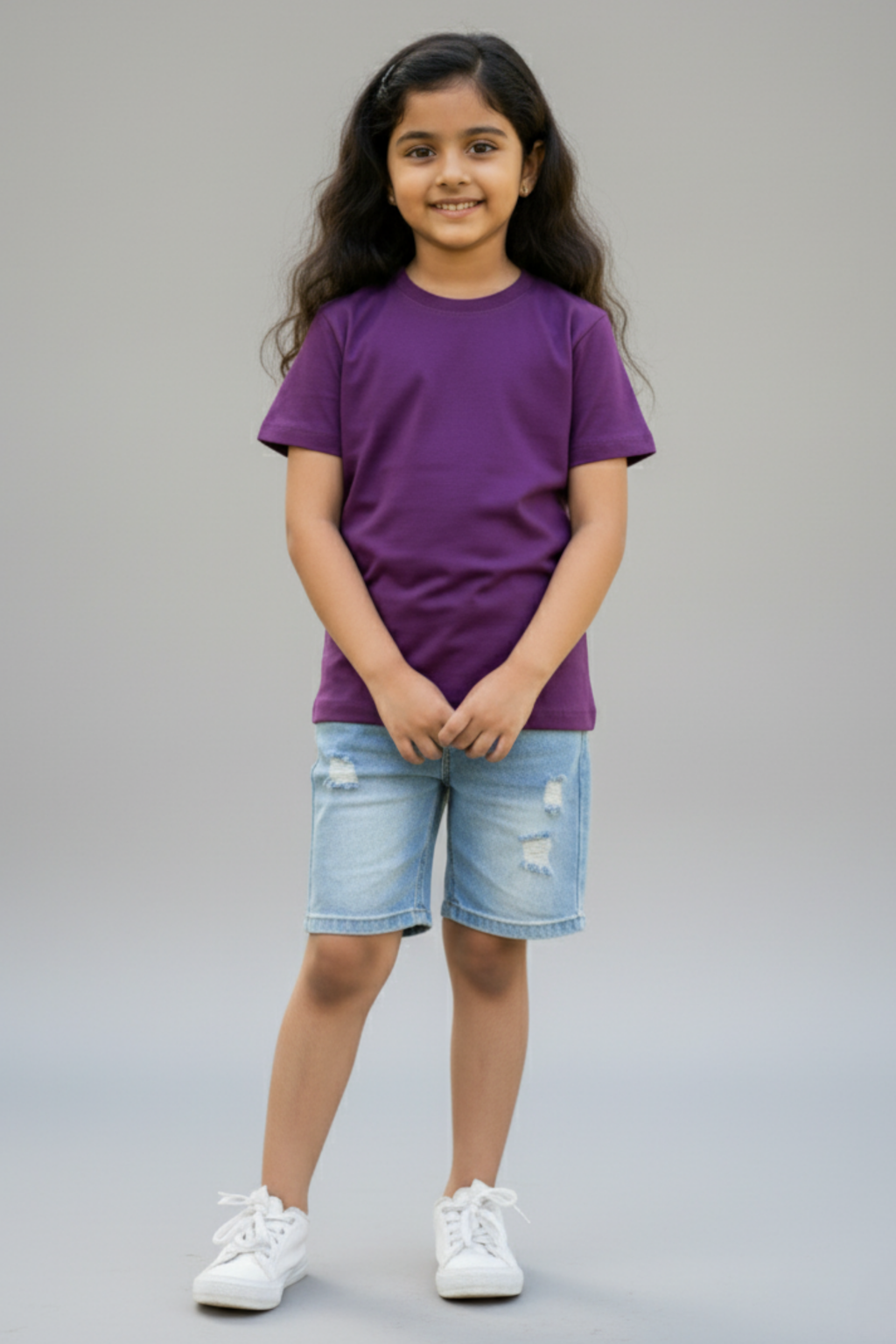 Purple Kid's Crew Neck T-Shirt