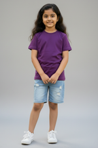 Purple Kid's Crew Neck T-Shirt
