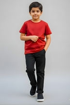 Red Kid's Crew Neck T-Shirt