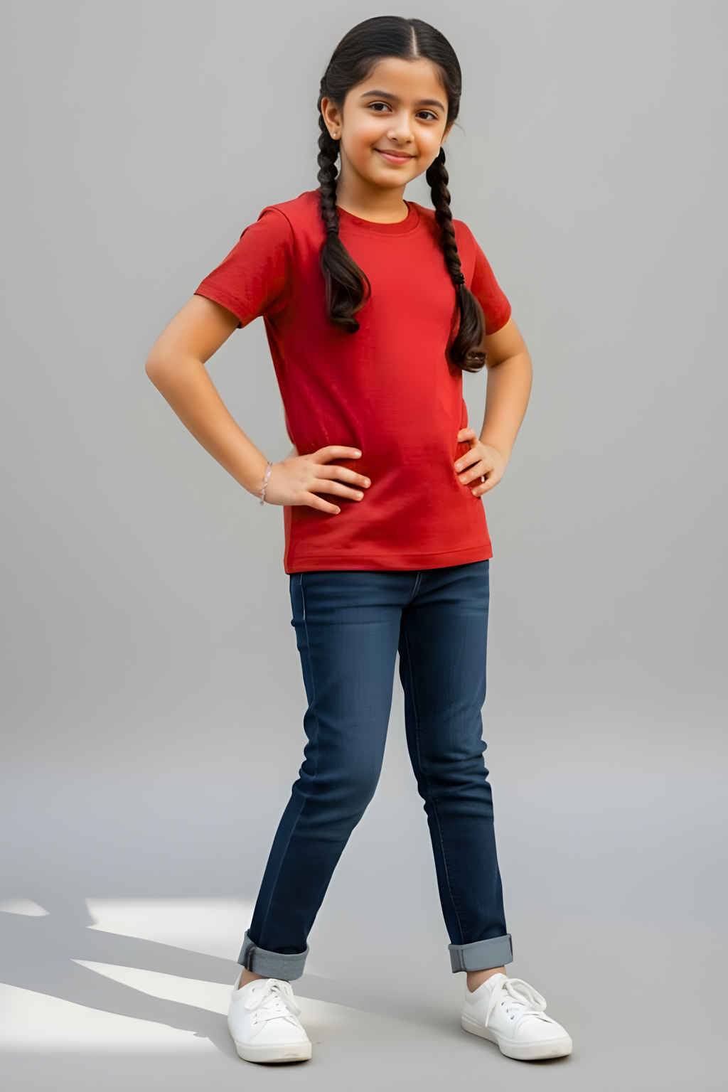 Red Kid's Crew Neck T-Shirt