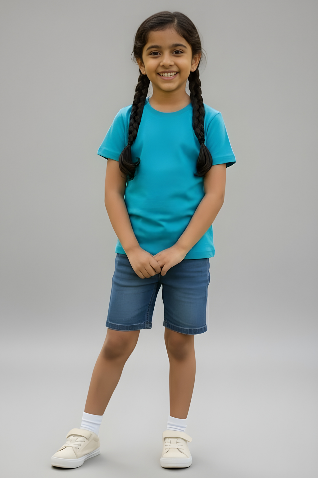 Sky Blue Kid's Crew Neck T-Shirt