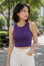 Purple Crop Tank