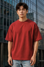Red Terry Oversized T-Shirt