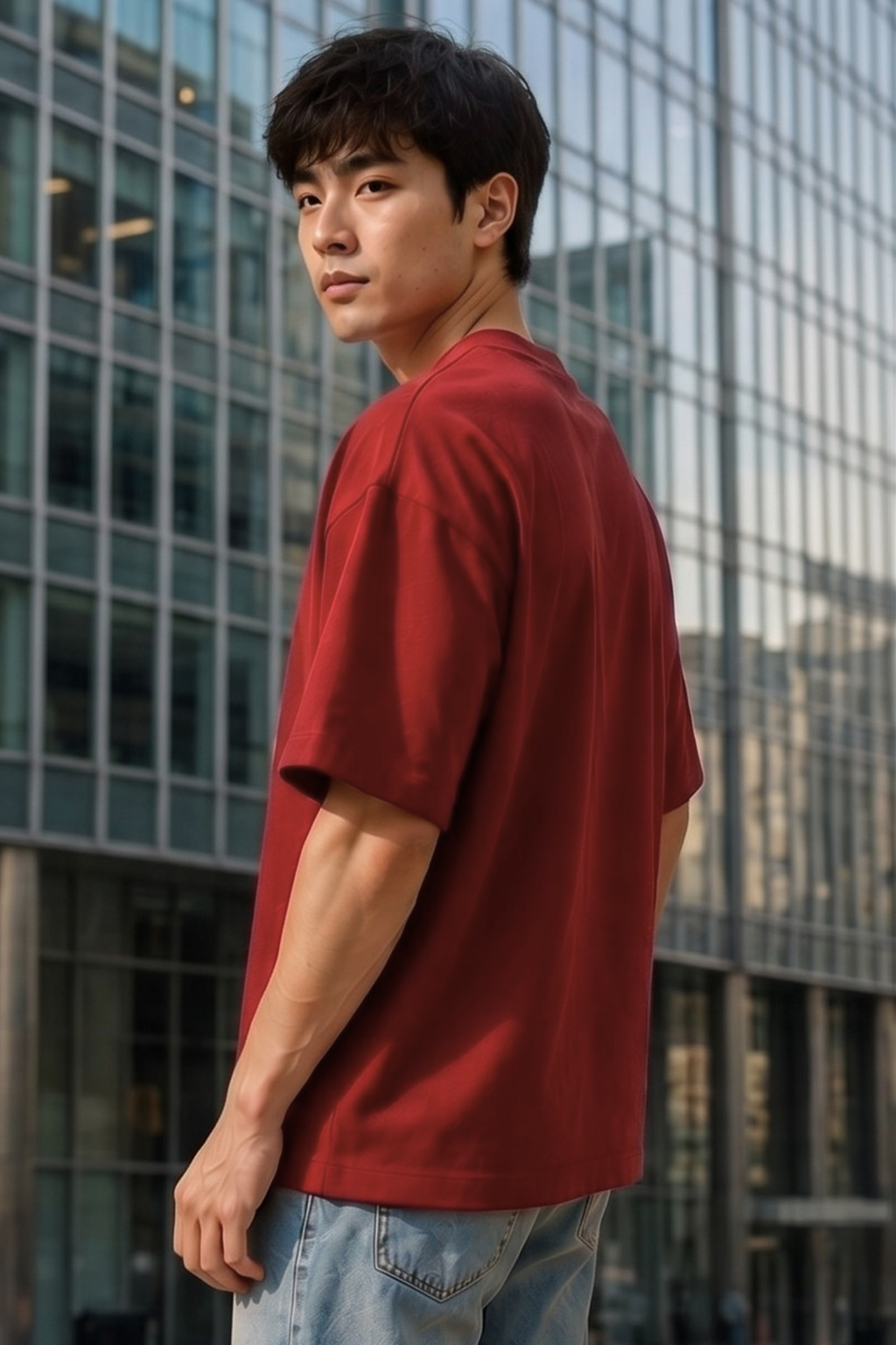 Red Terry Oversized T-Shirt