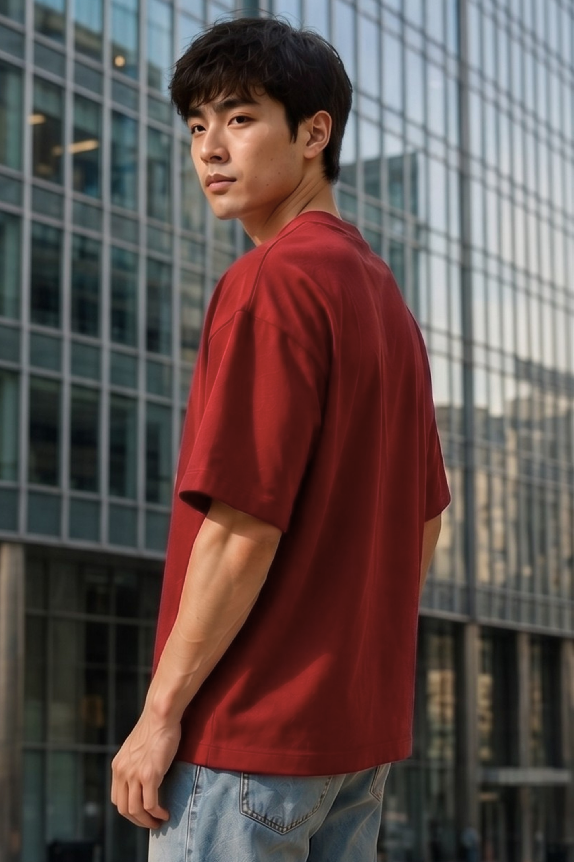 Red Terry Oversized T-Shirt