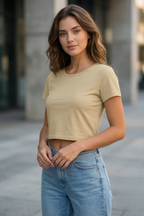 Beige Crop Top