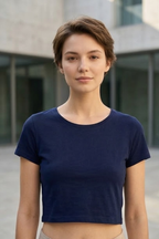 Navy Blue Crop Top