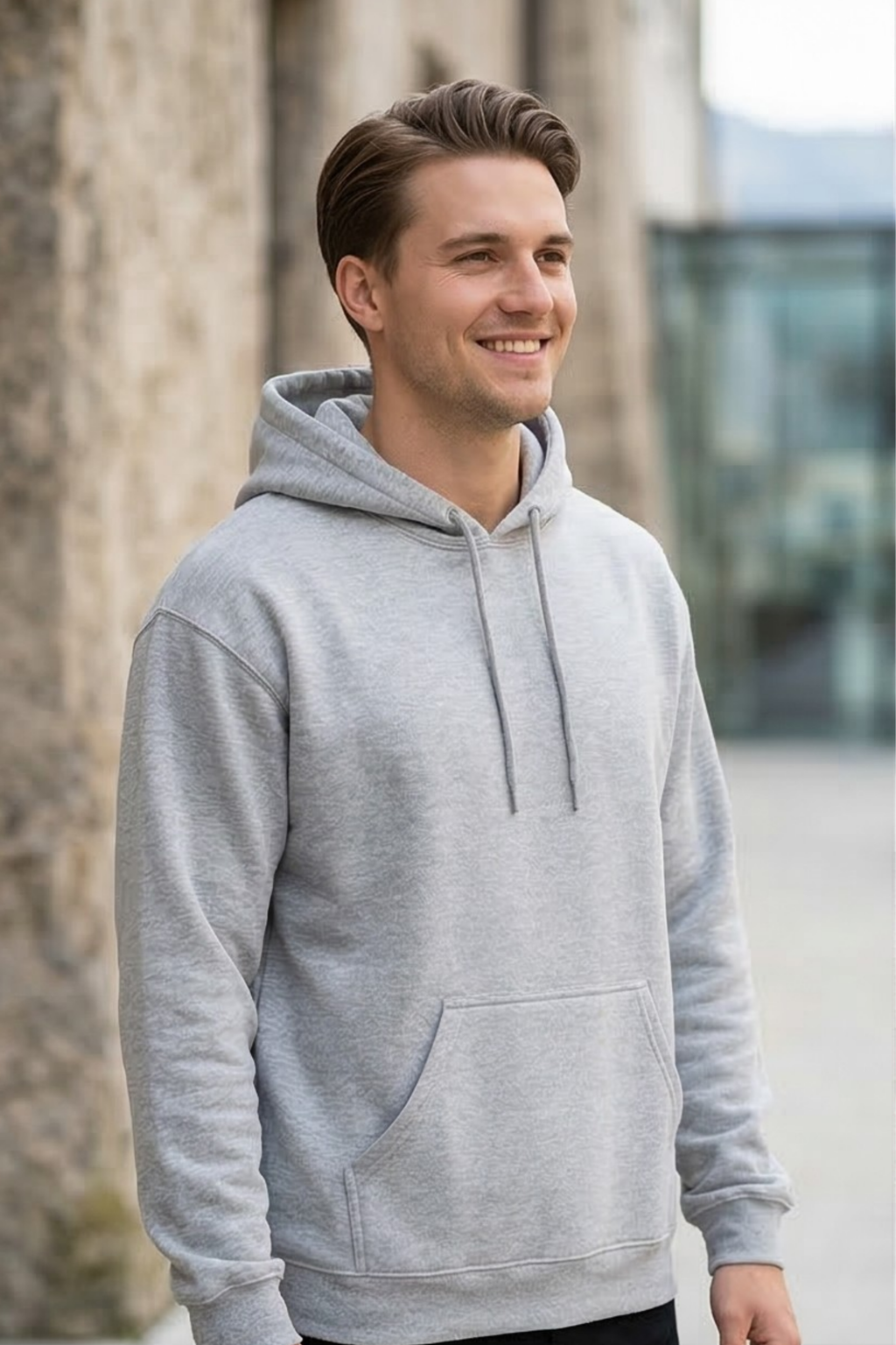 Grey Melange Hoodie