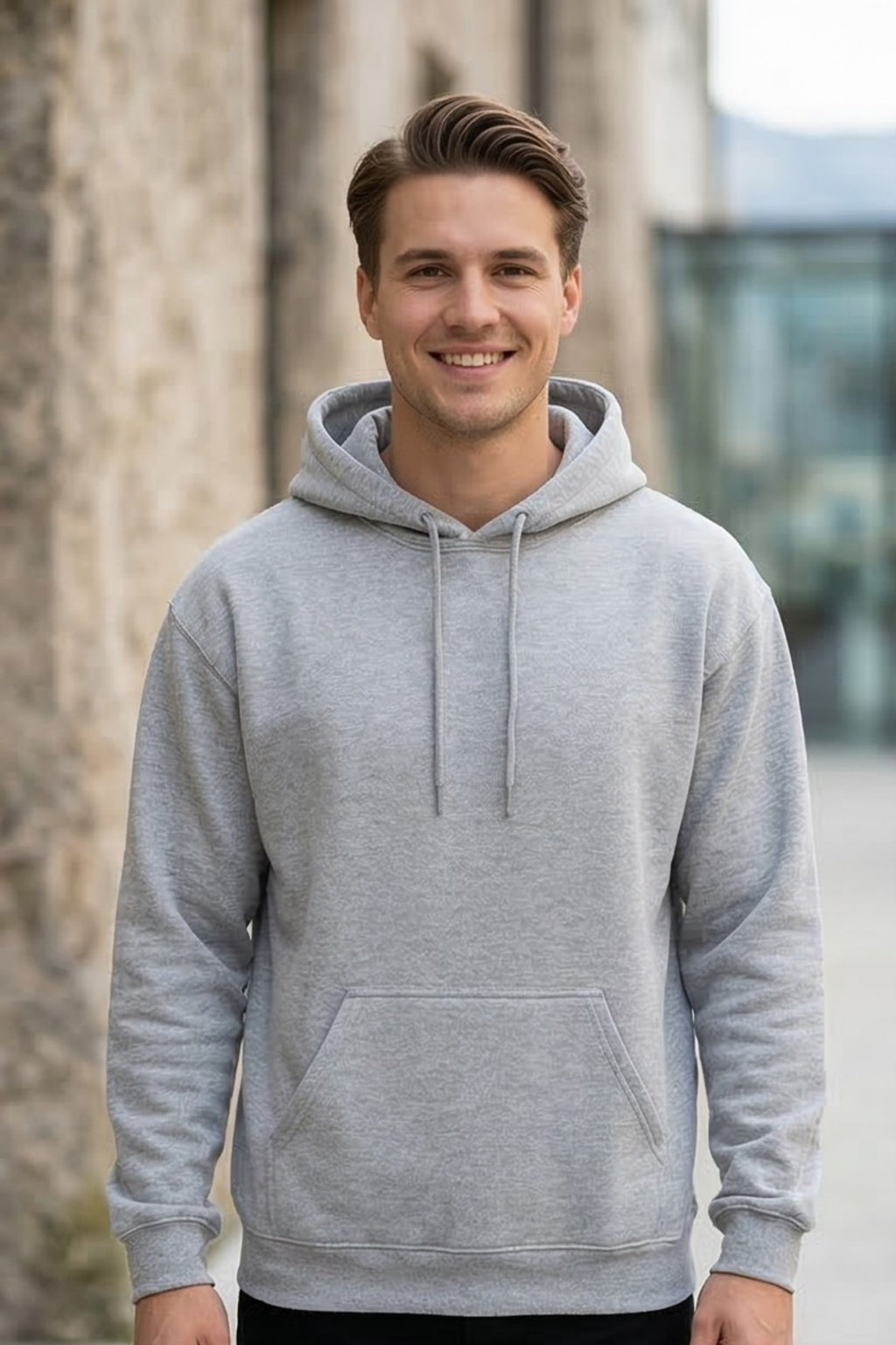 Grey Melange Hoodie