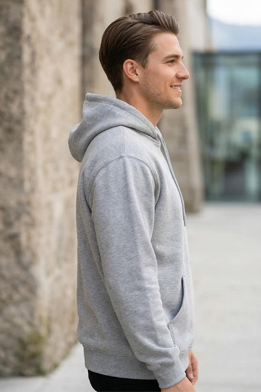 Grey Melange Hoodie