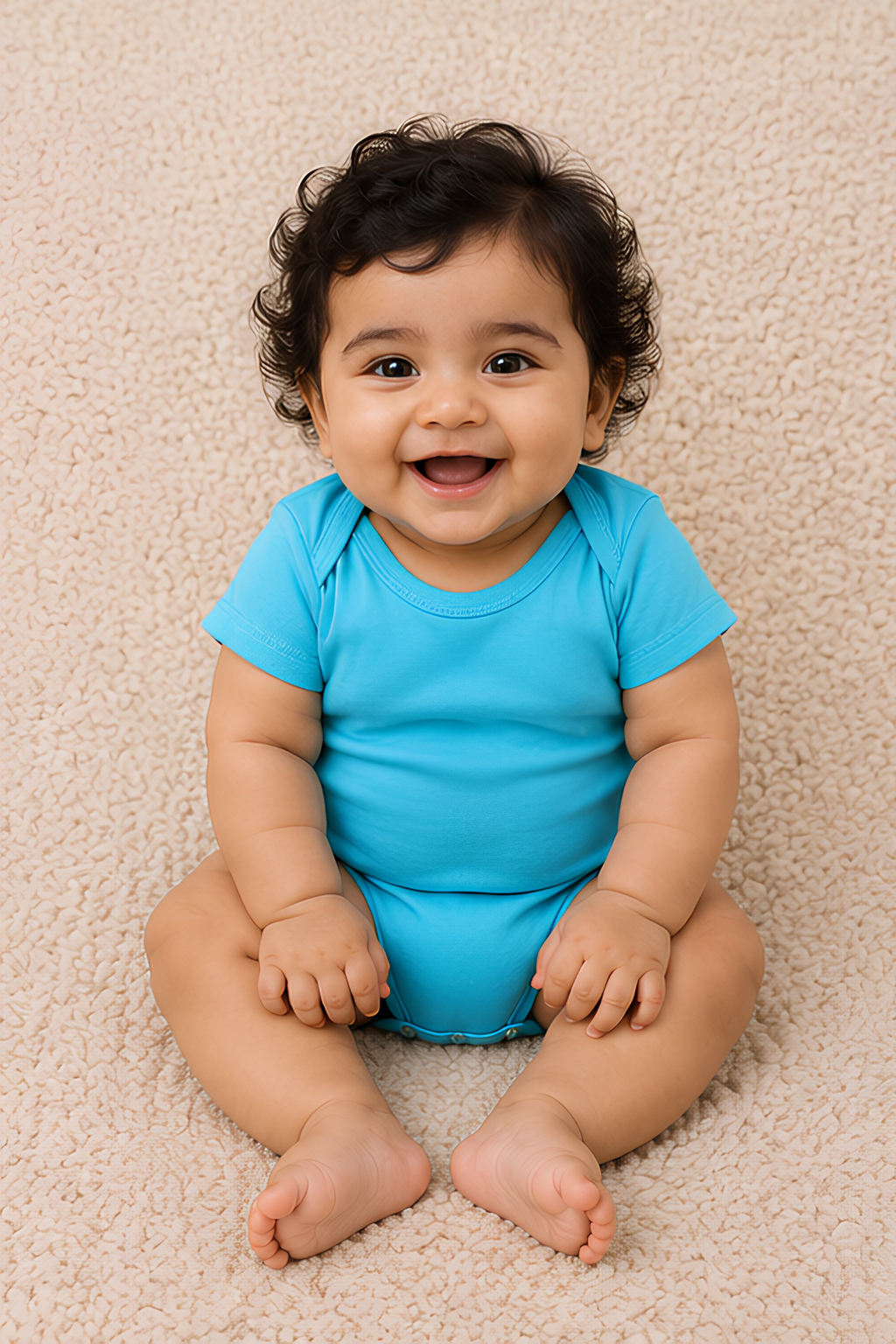 Sky Blue Kids Rompers