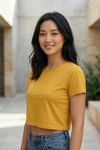 Golden yellow Crop Top