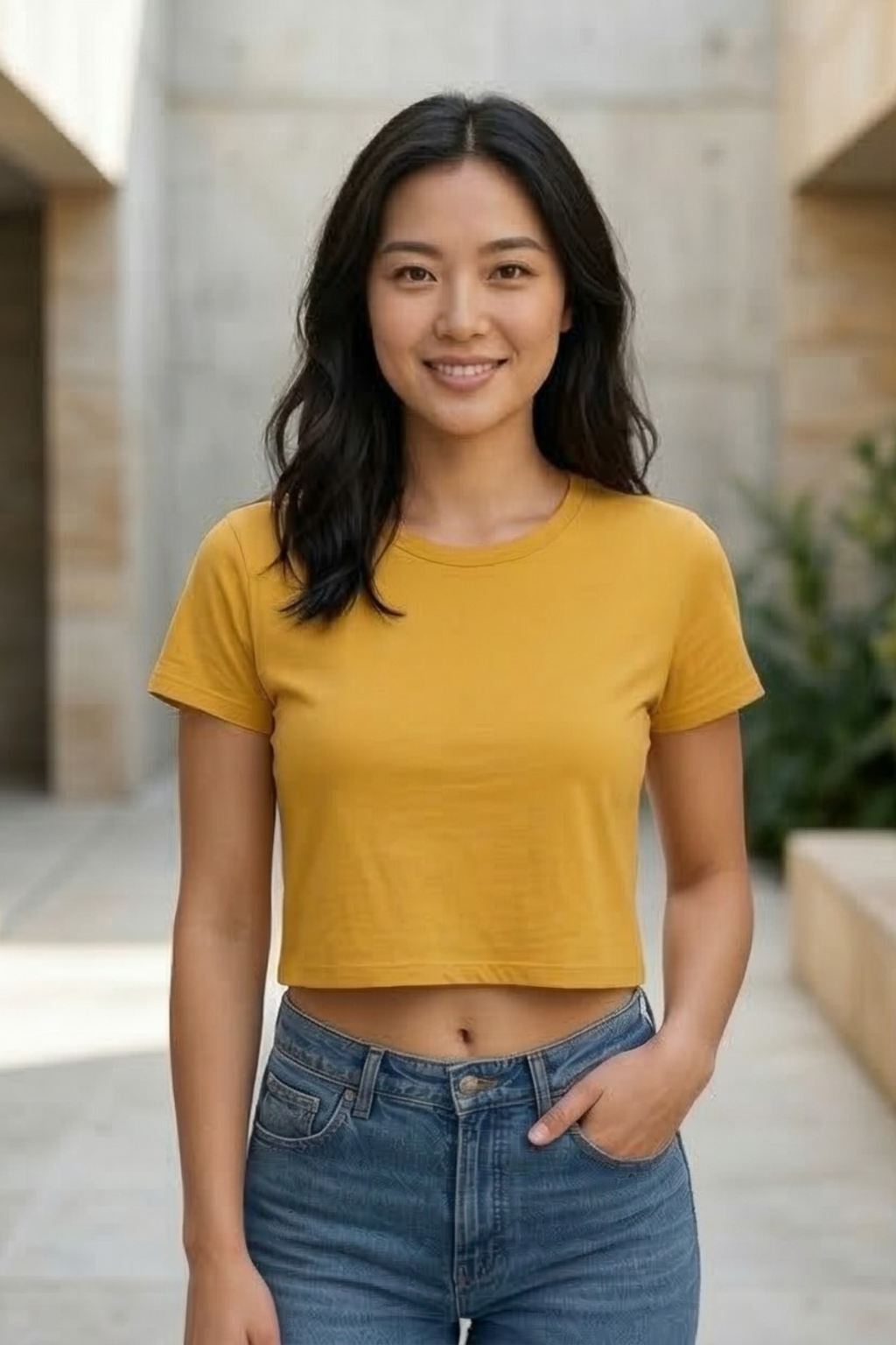 Golden yellow Crop Top