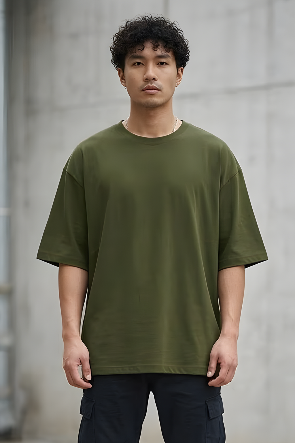 Olive Green Oversized Classic T-Shirt