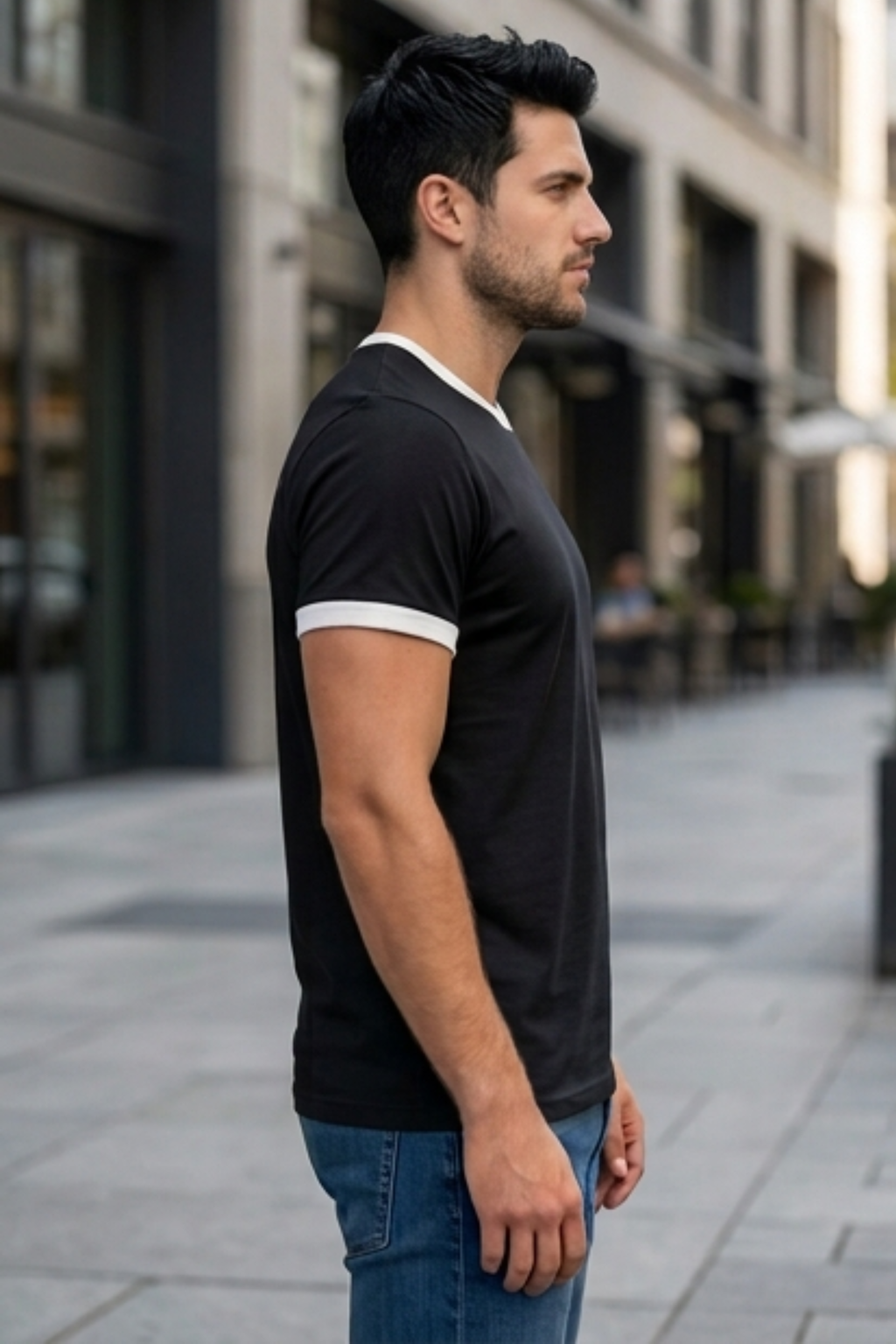 White Black Ringer T-Shirt