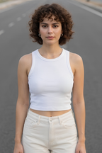 White Crop Tank