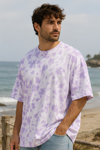 White Lavender Tie Dye Oversized T-Shirt
