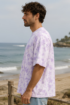 White Lavender Tie Dye Oversized T-Shirt