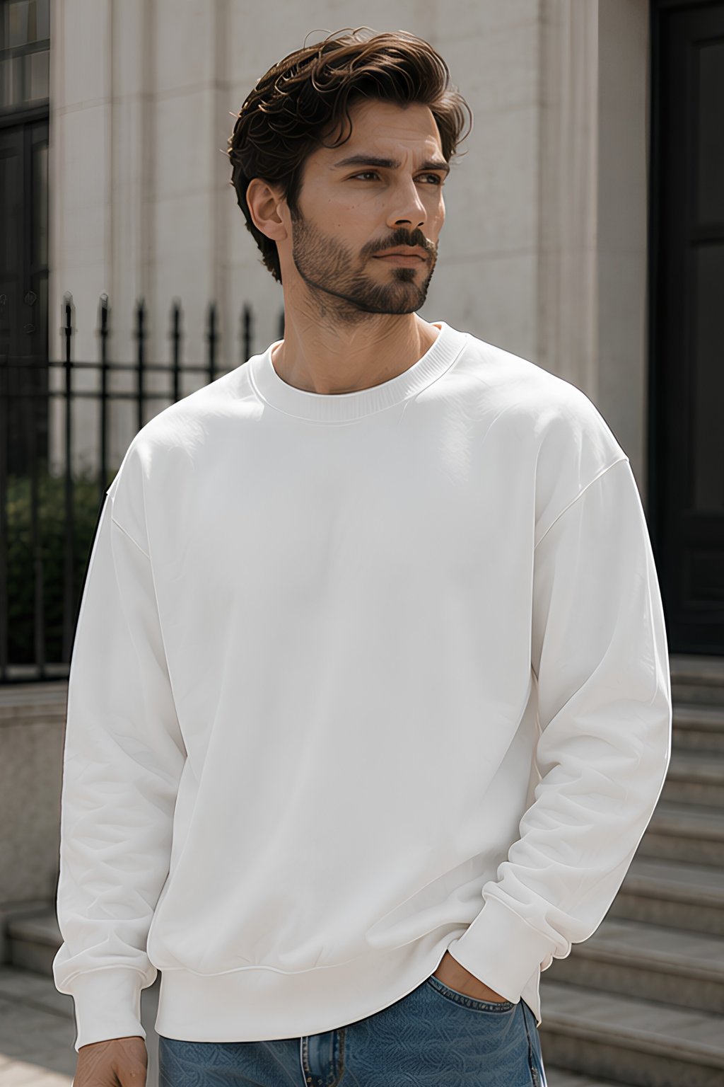 White Oversized Sweatshirt