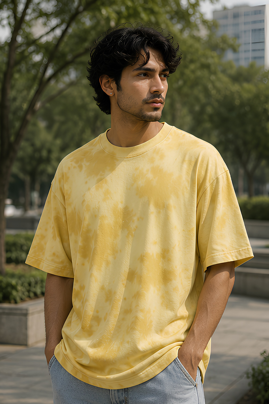 Yellow Tie Dye Oversized T-Shirt