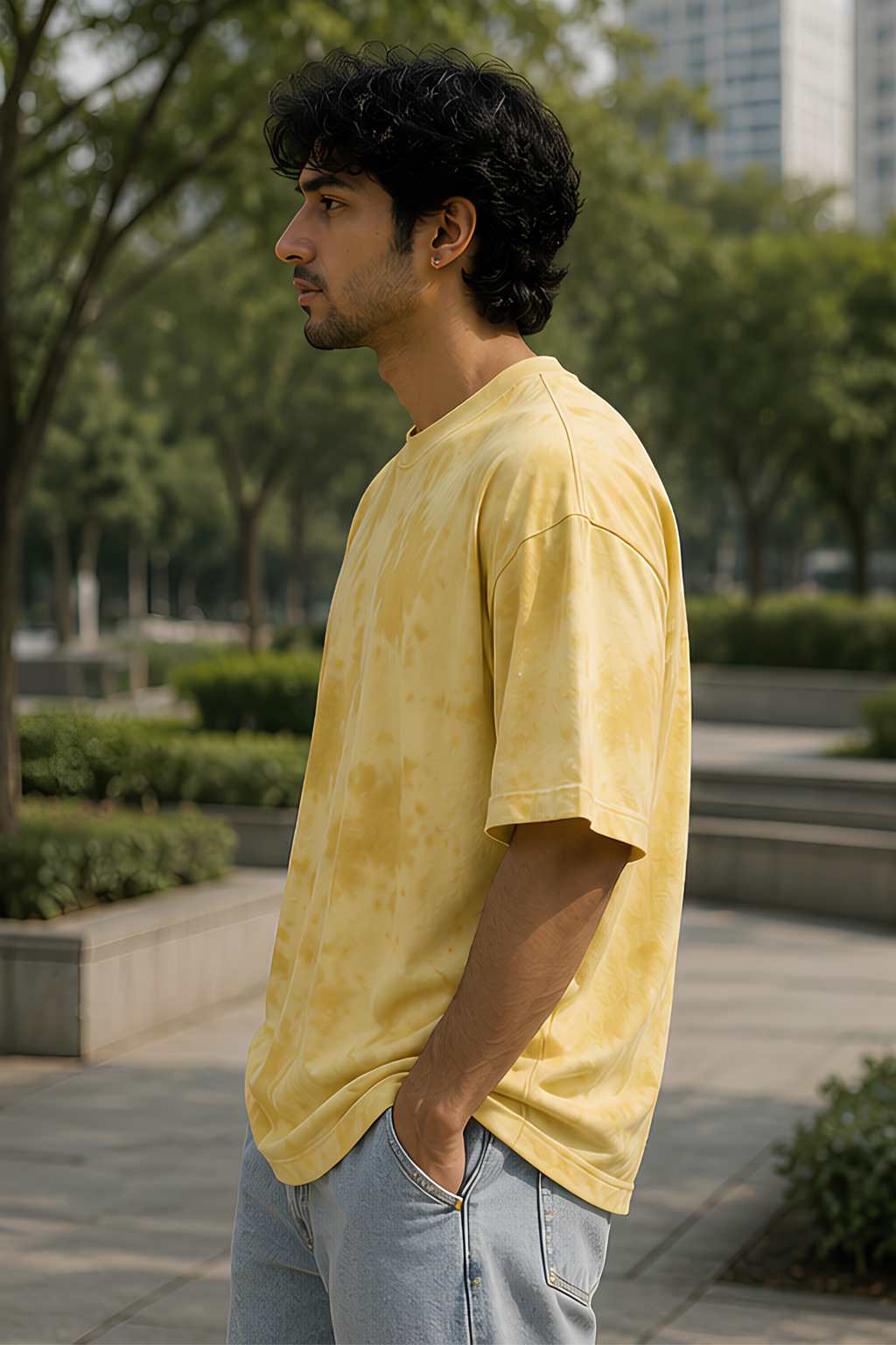 Yellow Tie Dye Oversized T-Shirt